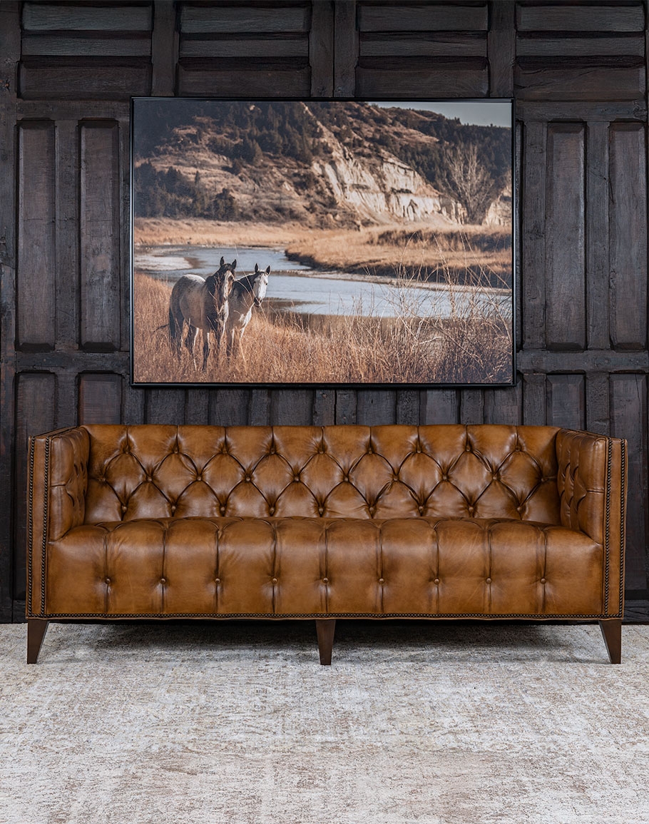 Chesterfield Sofa Tan Tuxedo Leather Seating Design