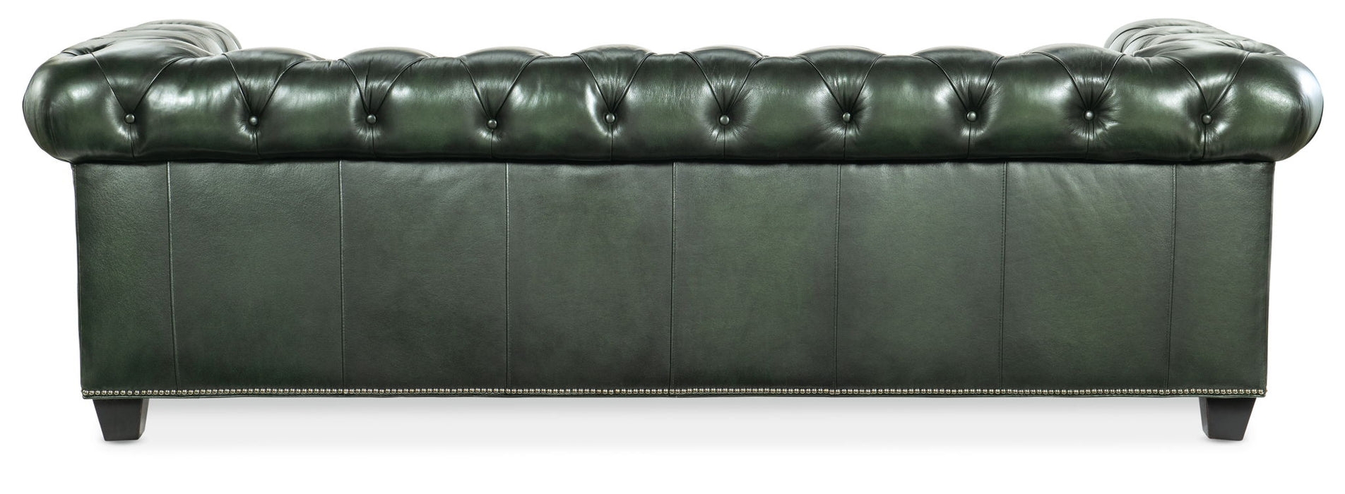 Chesterfield Sofa with forest green button tufting studs