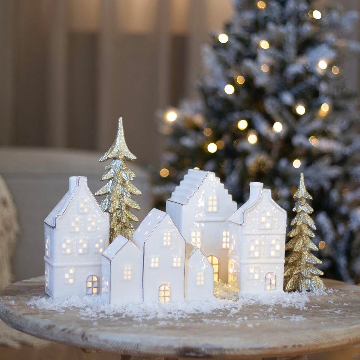 Christmas Village Set: Stepped Gables for Monochromatic Houses
