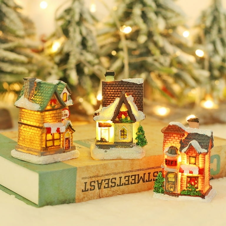 Christmas Village: Snowy Glitter and Weathered Brick Texture