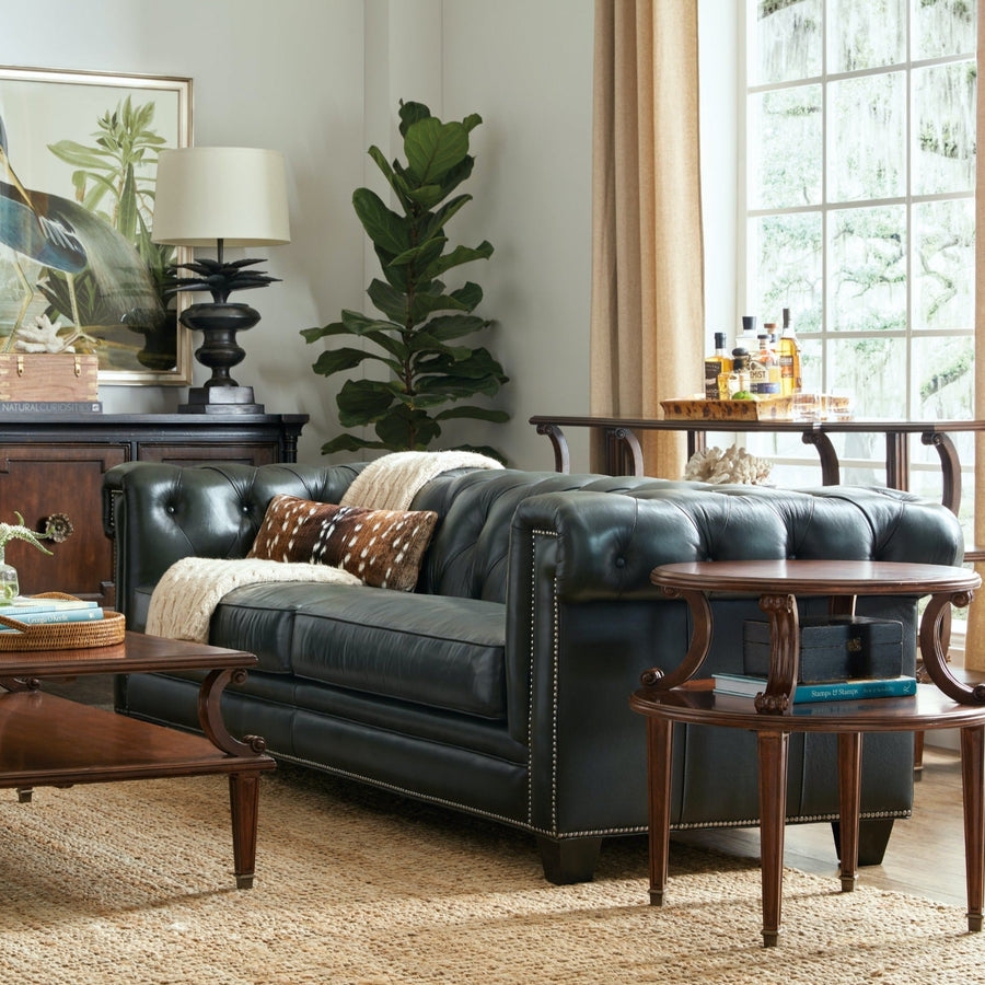 Classic Luxury Chesterfield Sofa with Deep Buttoning and Tapered Legs