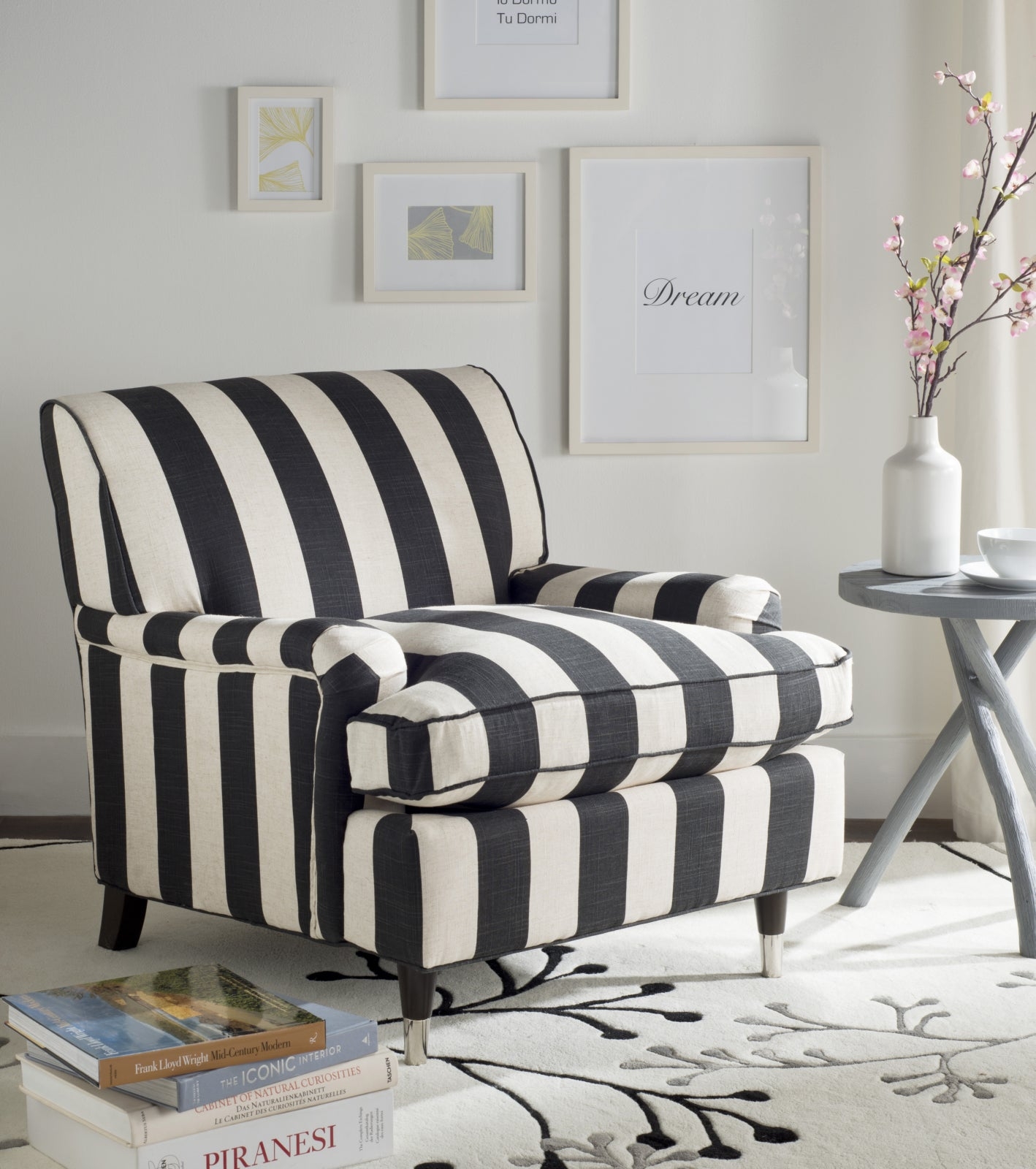 Black And White Accent Chair