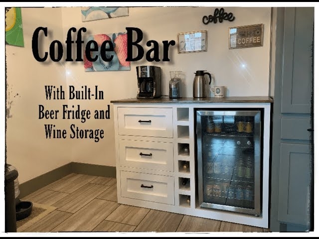 Coffee Bar with Wine Cubbies and White Beverage Station