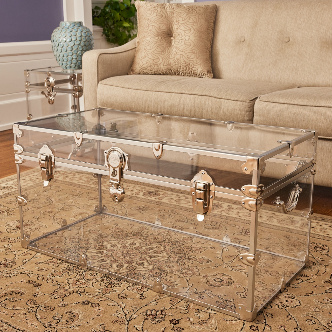 Coffee Table Clear Acrylic See Through Design Trunk