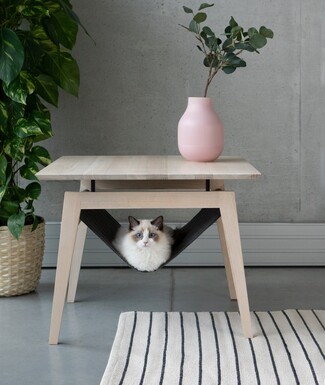 Coffee Table Pet Hammock Floating Top Japandi Style Cat Bed