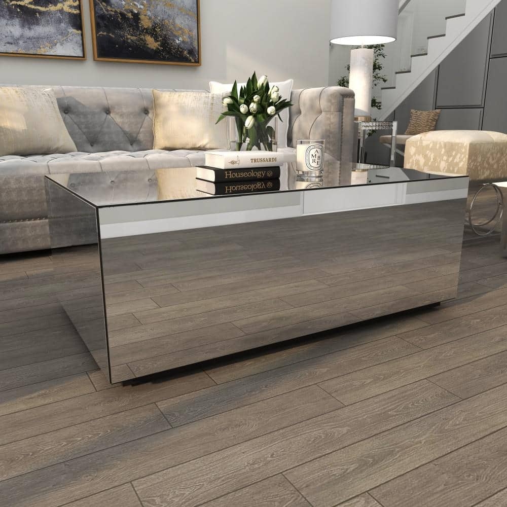 Coffee Table: Plinth Base Rectangular Silhouette Glam