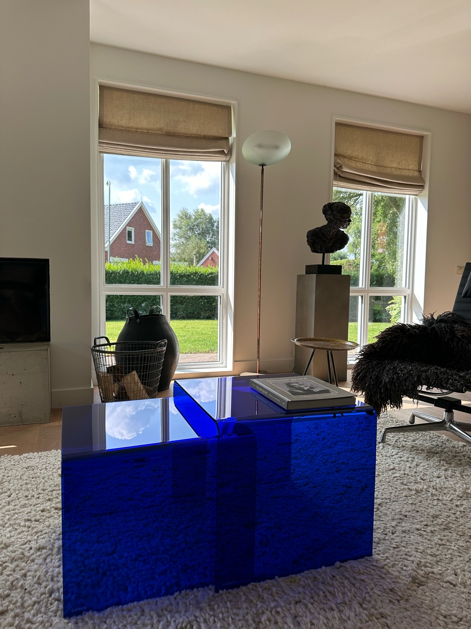 Coffee Table Set Kings Blue Acrylic & Modern Nesting