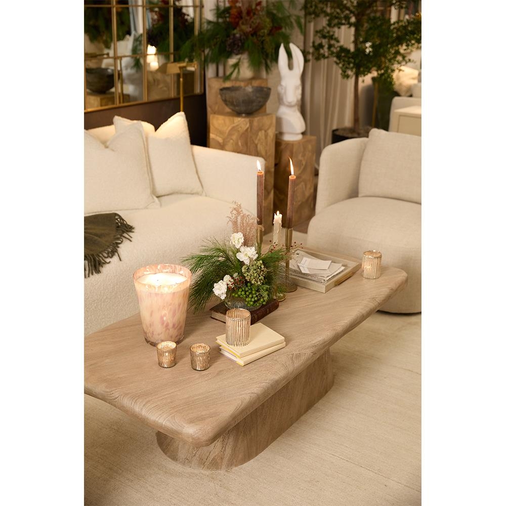 Coffee Table Thick Slab with Acacia Wood Natural Grain