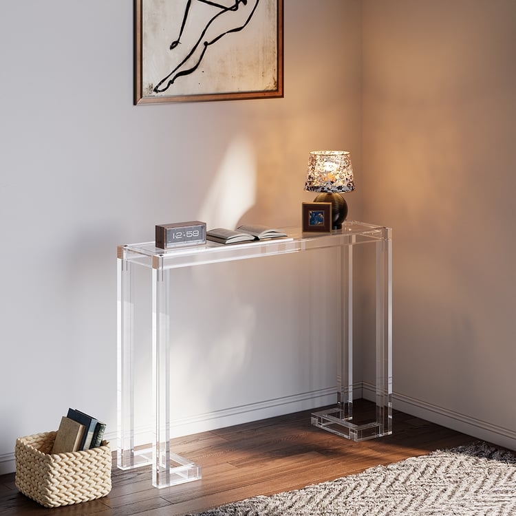 Console Table: Crystal Clear Acrylic Transparent Frame