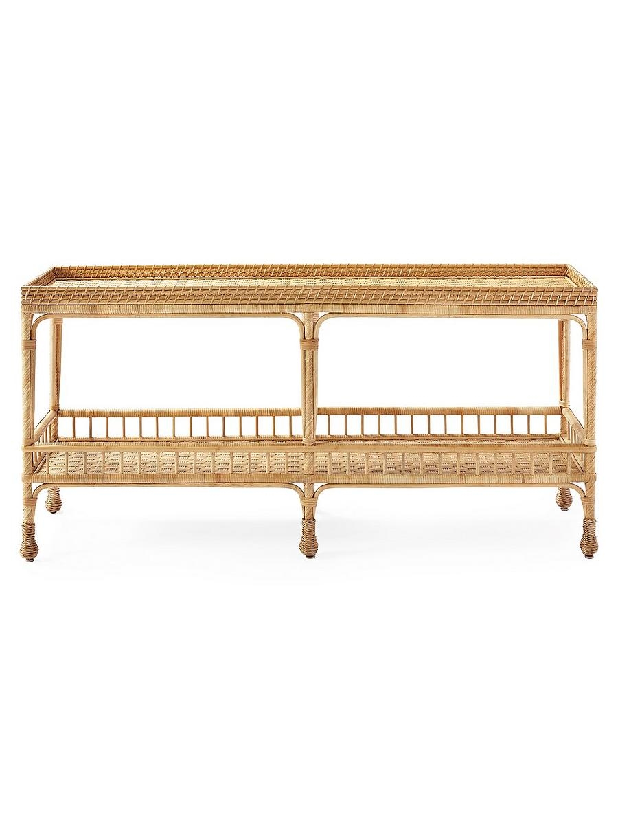 Console Table Gallery Edge Six Legs Coastal Woven Entryway