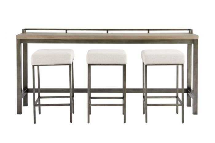 Console Table Set Gallery Rail Slim Metal Frame Gunmetal Grey