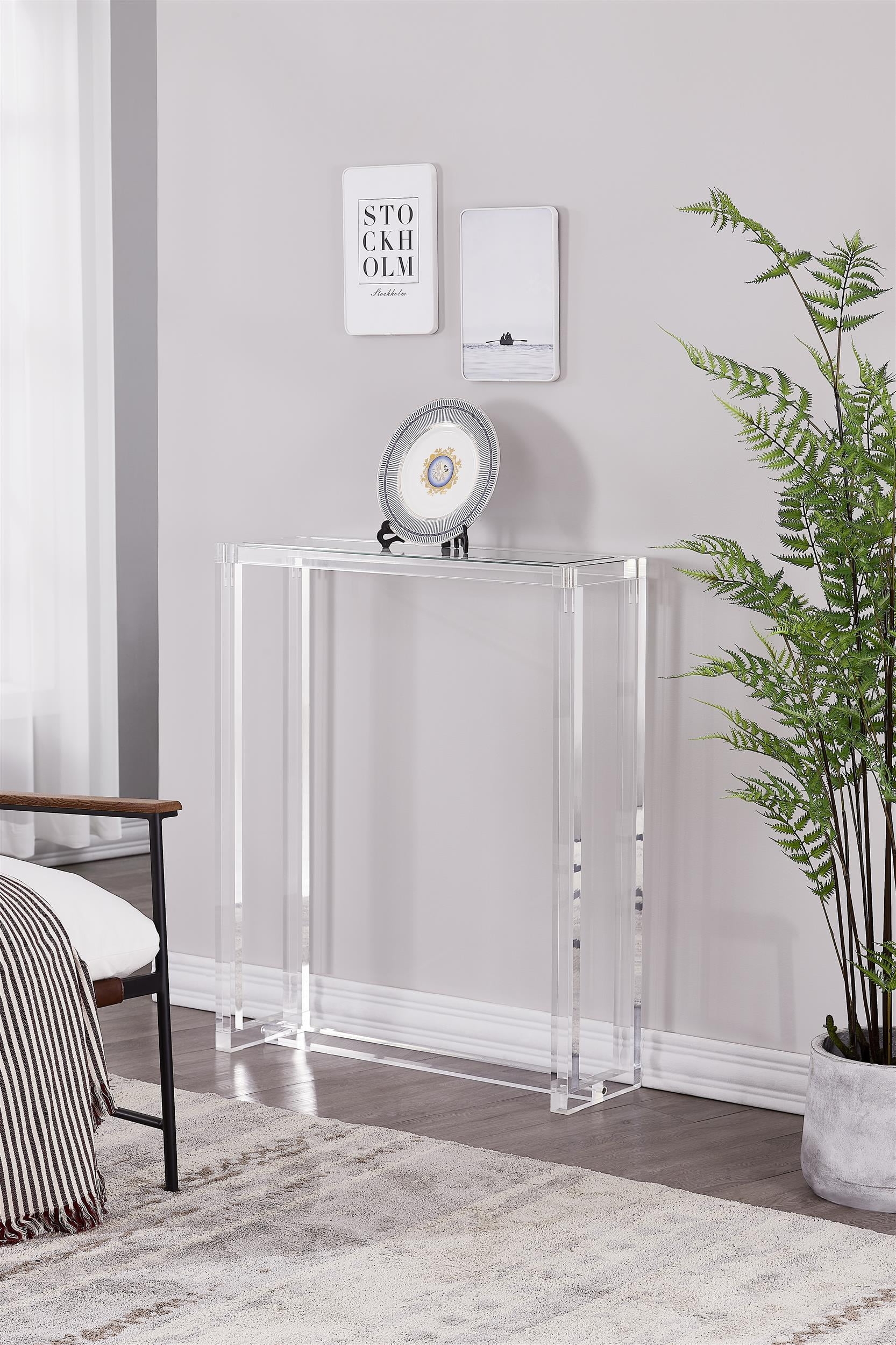 Console Table: Slim Depth Minimalist Rectangular Frame