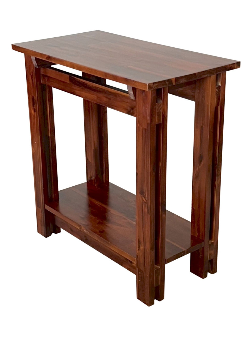 Console Table with Split Leg Design in Slim Mahogany Wood