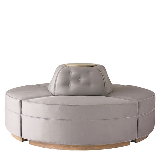 Conversation Settee with Integrated Table Top and Retro Style