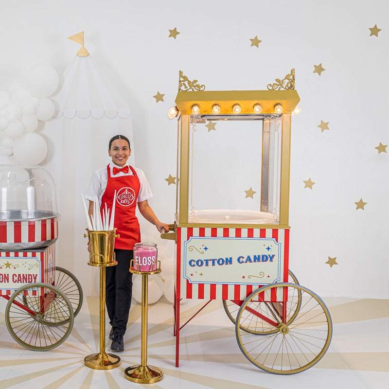Cotton Candy Cart Gold Scrollwork Vintage Circus Concession