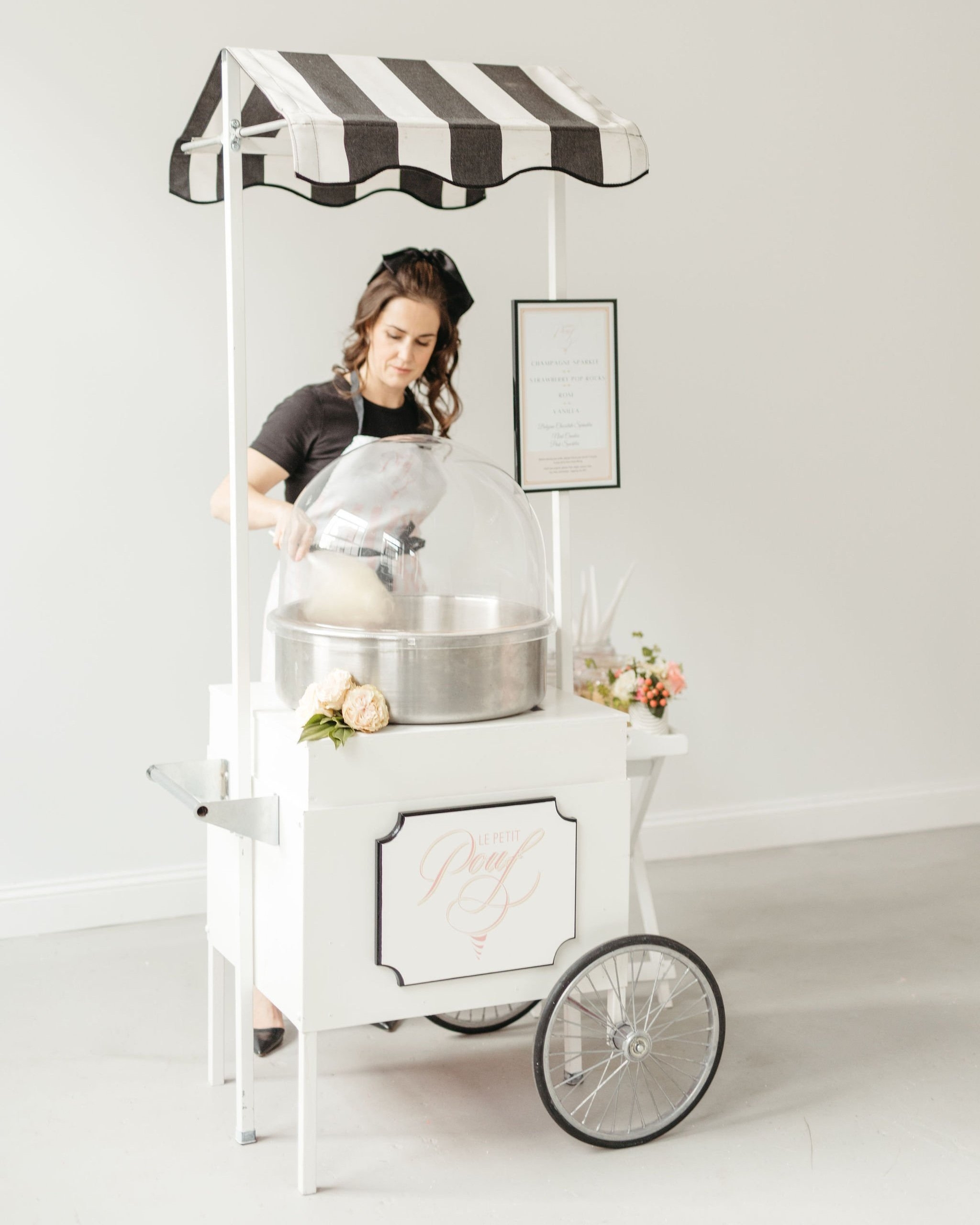 Cotton Candy Cart Scalloped Striped Awning Luxury Cotton Candy Cart