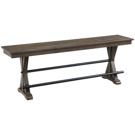Counter Bench X-Frame Trestle Base Charcoal Wood Frame