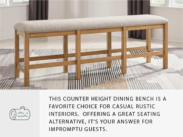 Counter Height 72 Inch Long Six Leg Support Bench