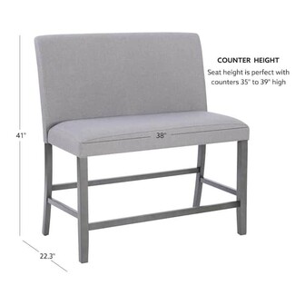 Counter Height Upholstered Back 38 Inch Dining Bench