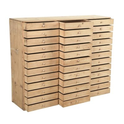 Craft Cabinet Shallow Drawers Three Column Design Unfinished Wood Storage