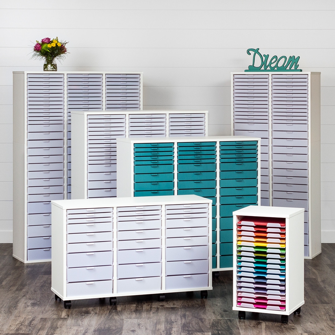 Craft Storage Cabinet Slim Drawers Modular Design Mobile Organizer