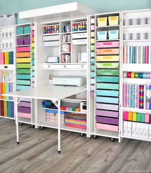 Craft Workstation Rainbow Bin System Fold Out Desk Modular Mobility