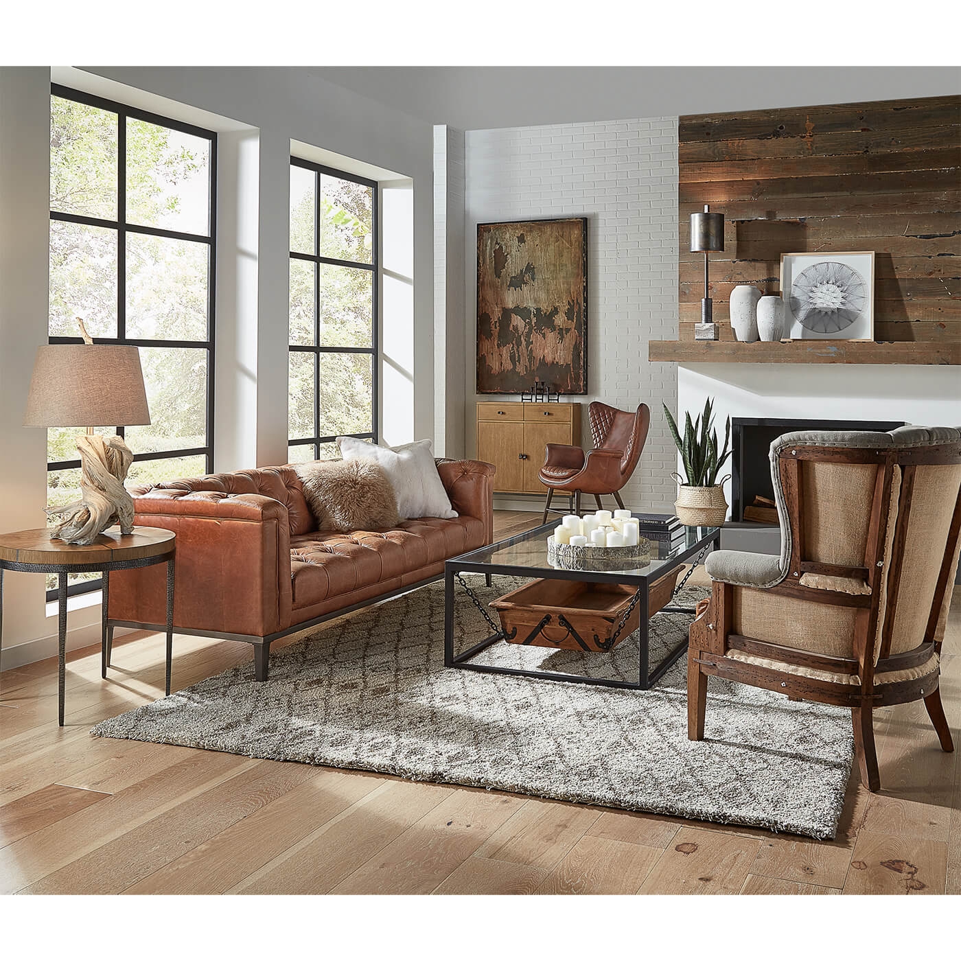 Cube Sofa Cuba Brown Leather Button Tufting Low Frame