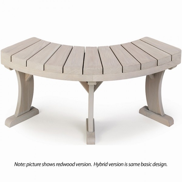 Curved Bench Arc Profile Radiating Slat Wood Spa Seating