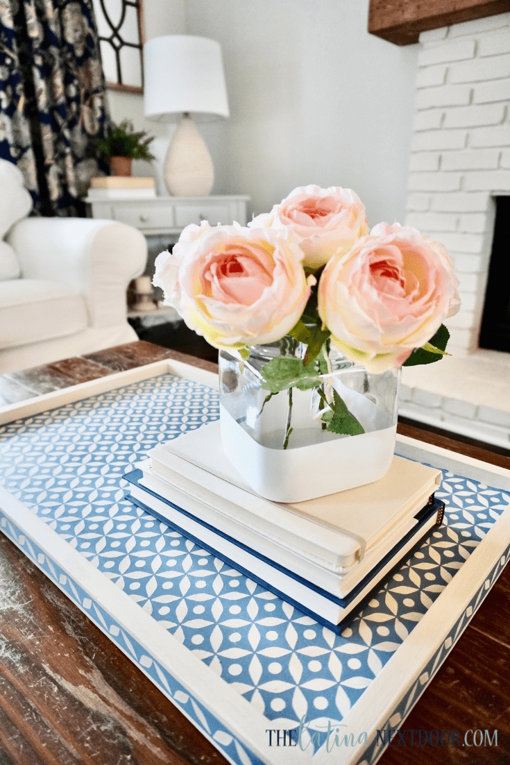 Decorative Tray: Blue Geometric Inlay and Geometric Tray Styling