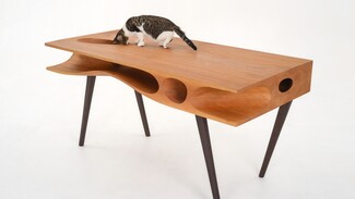 Desk Carved Tunnels Organic Architectural Office Furniture