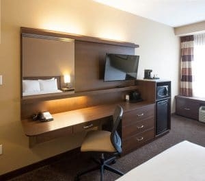 Desk Dresser Combo Appliance Housing Integrated Hospitality Workstation