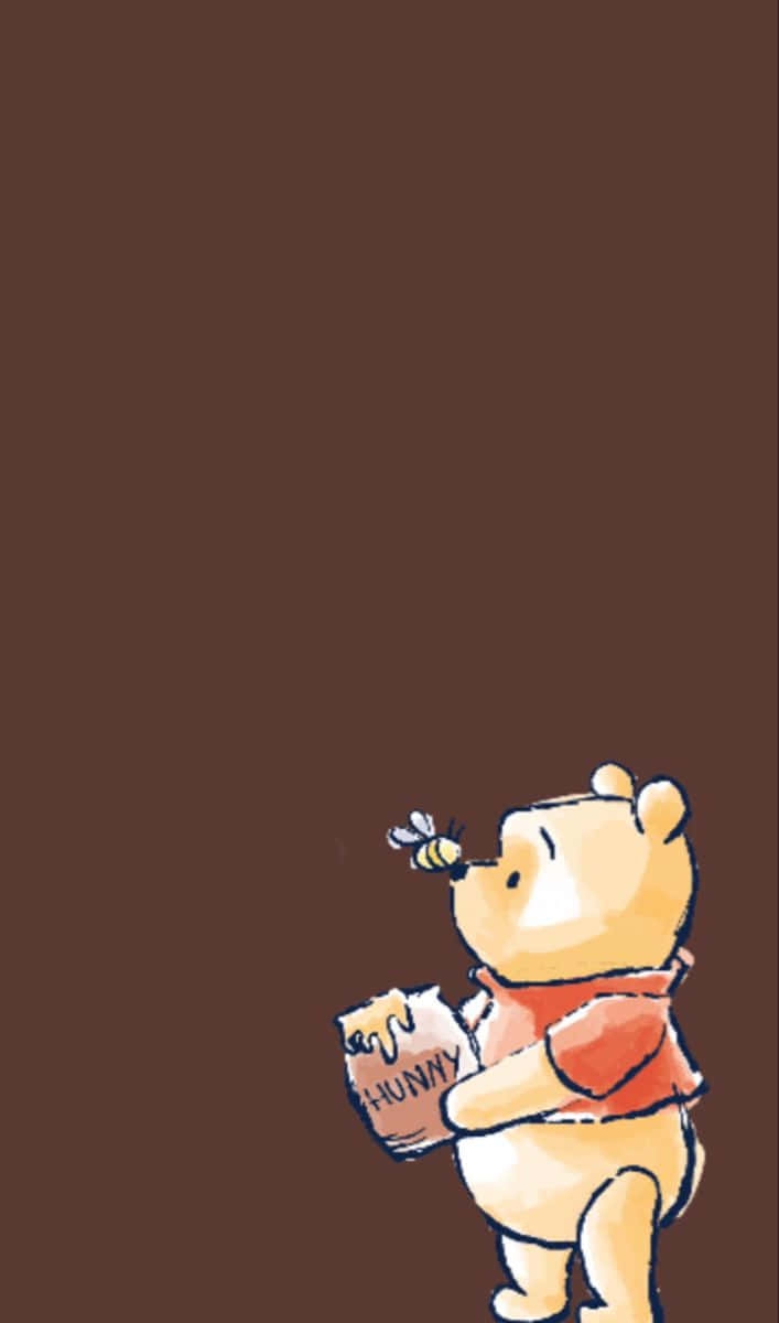 Digital Wallpaper Chocolate Brown Honey Pot Minimalist Storybook