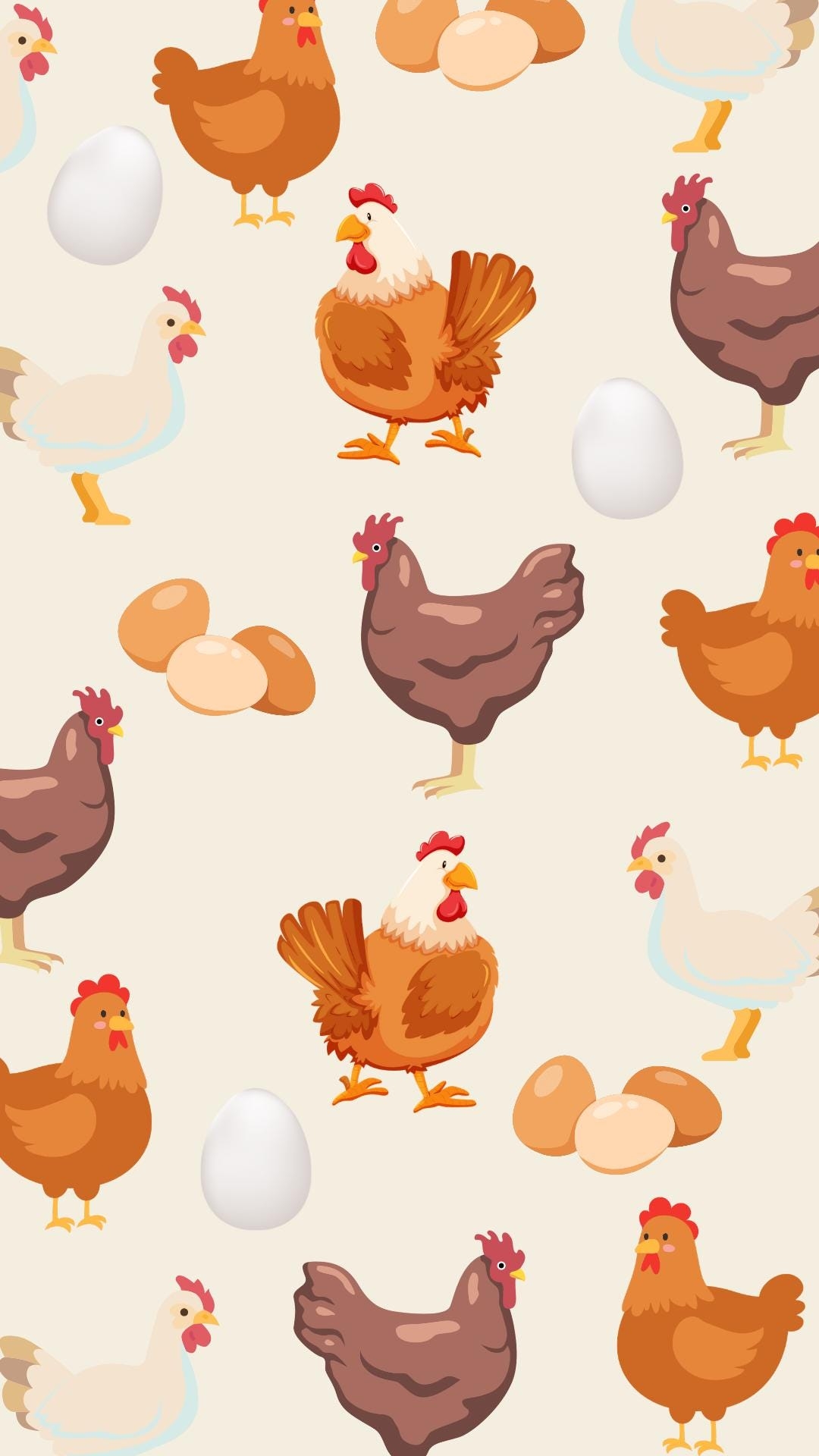 Digital Wallpaper with Repeating Pattern for Farmhouse Chicken Decor