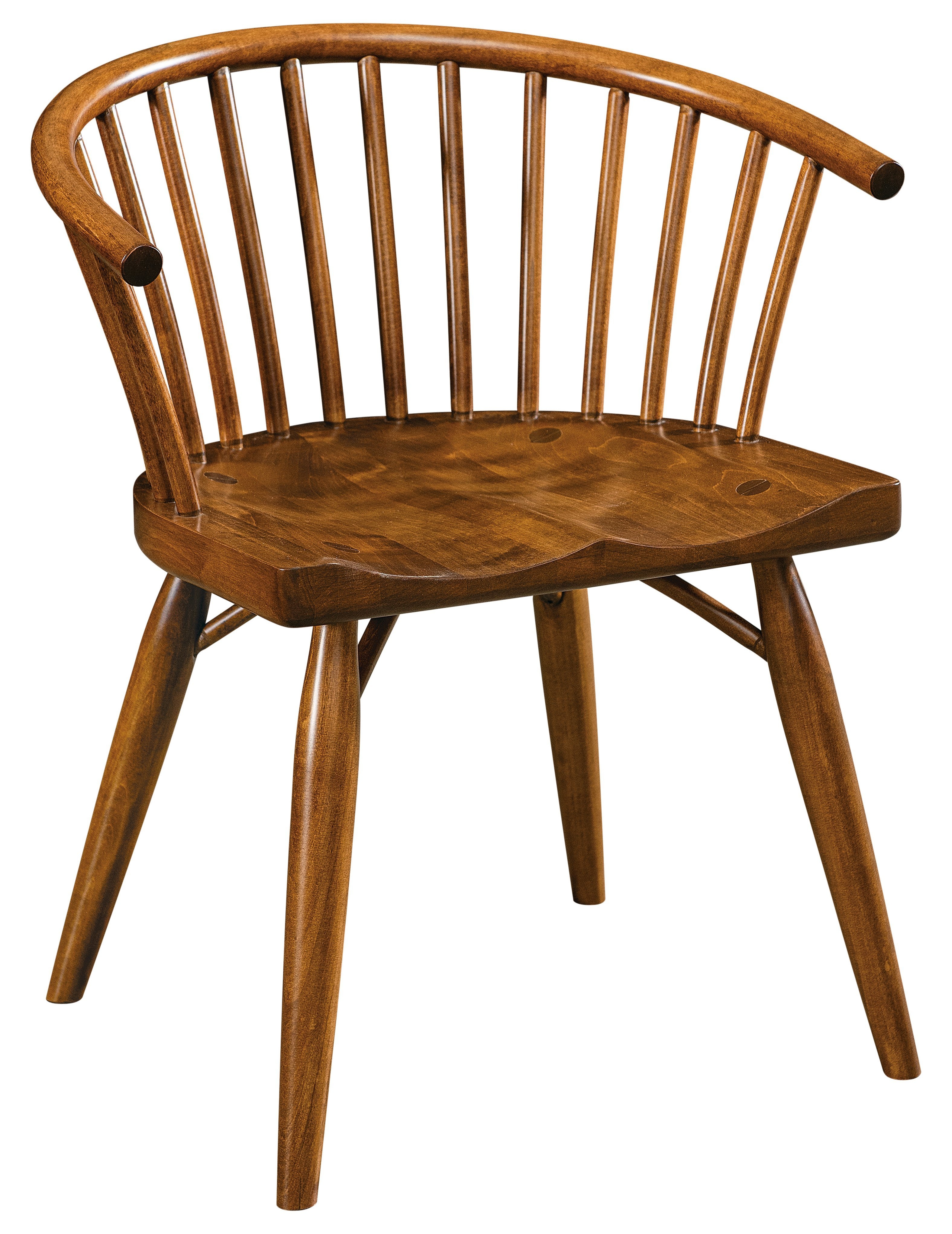 Dining Armchair with Spindle Wrap Back in Walnut Brown