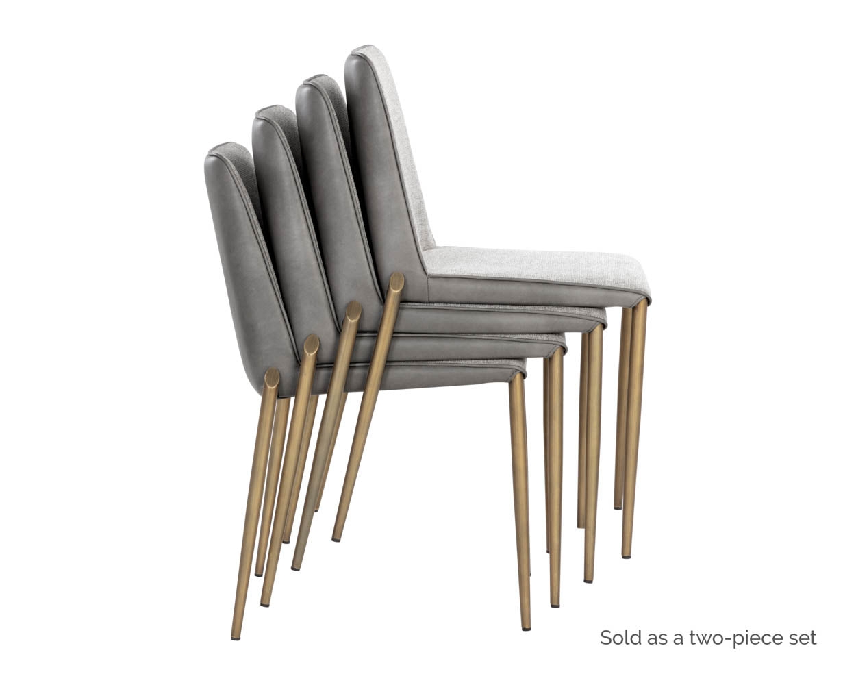 Dining Chair Antique Brass Legs Mixed Upholstery Modern