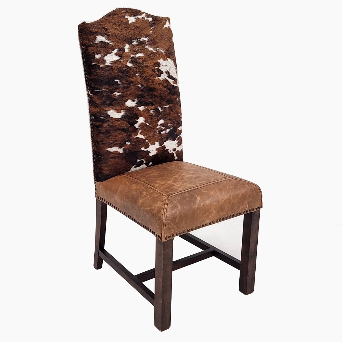 Dining Chair Camel Top Distressed Leather Dining Chair