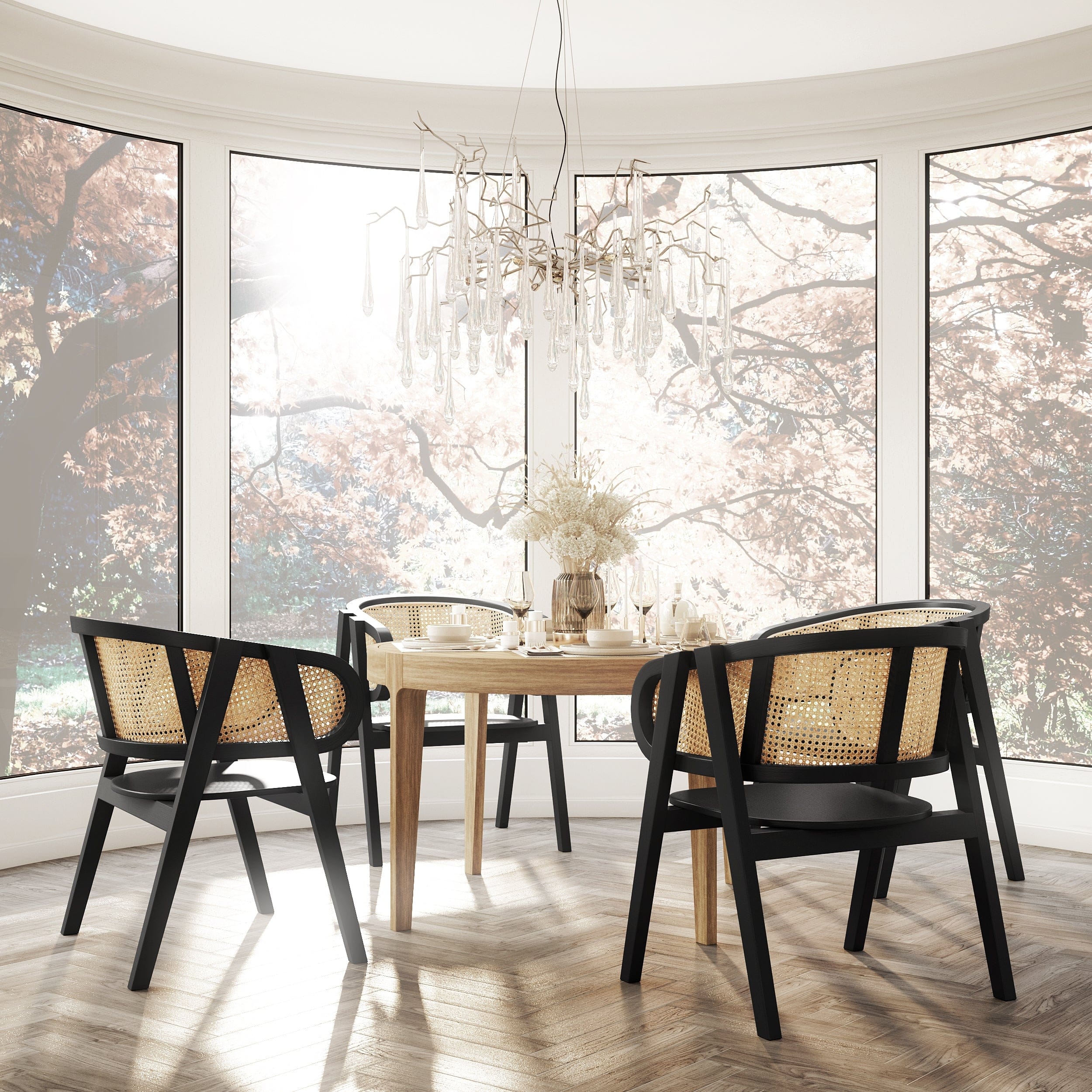 Dining Chair: Curved Wrap-Around Backrest Seating