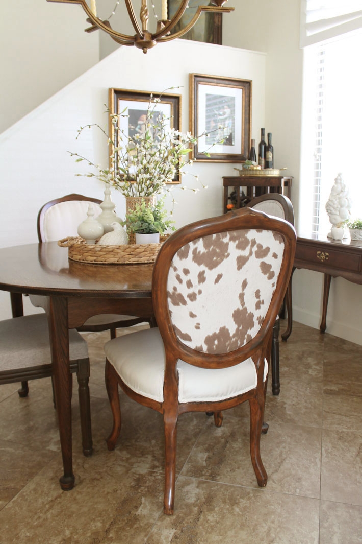 Dining Chair Medallion Back Animal Print Upholstery