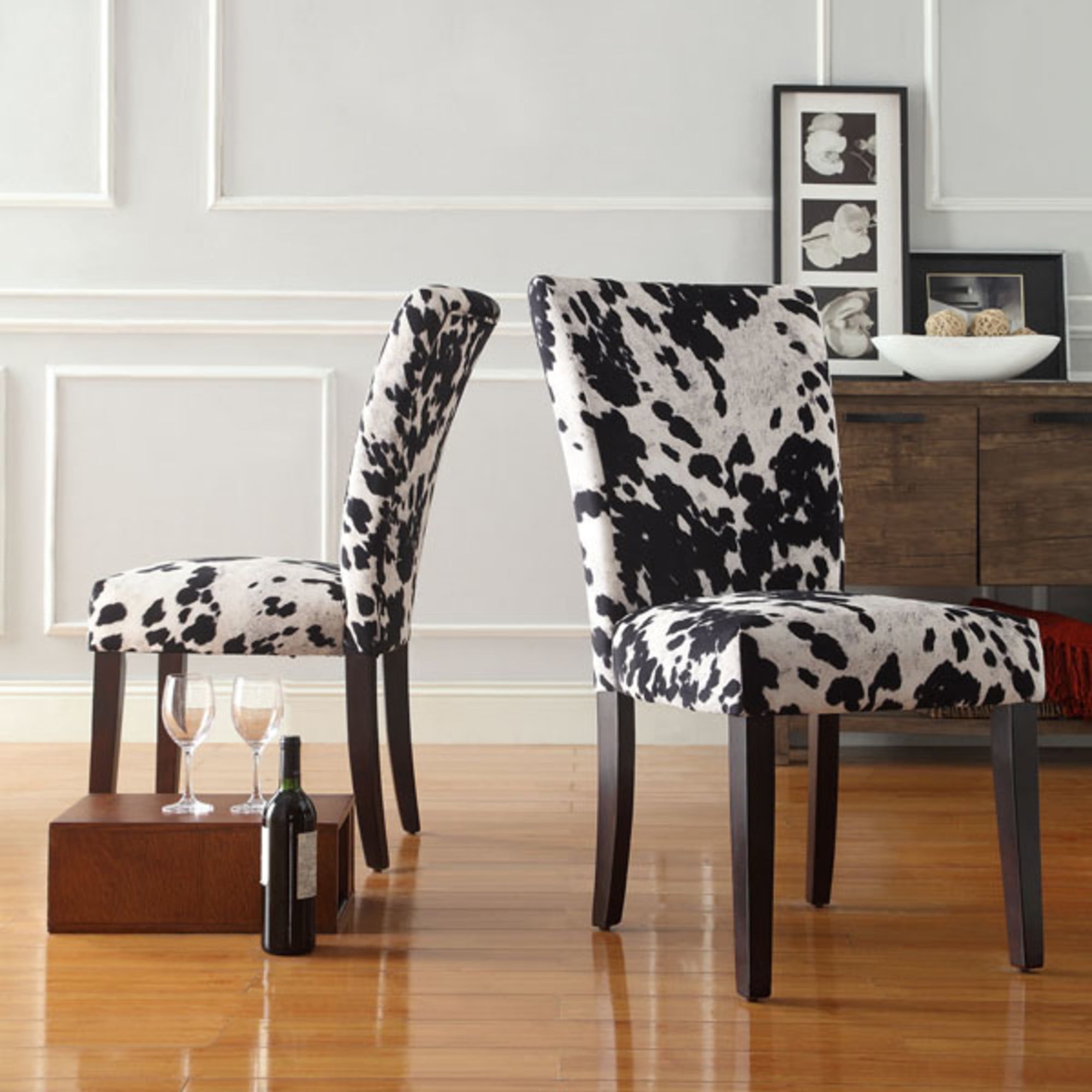 Dining Chair Parsons Style Monochrome Upholstered Room