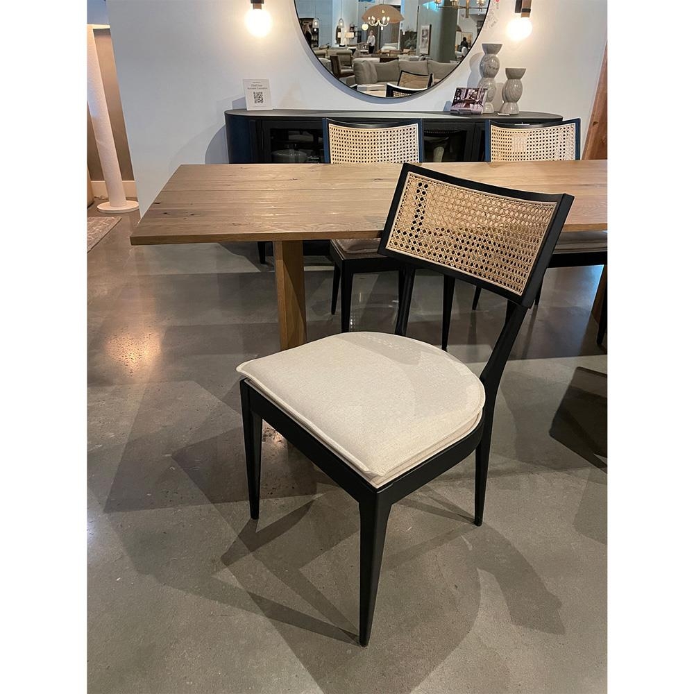 Dining Chair: Tapered Legs and White Upholstery