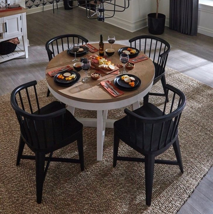 Dining Chair with Spindle Slats in Matte Black Finish