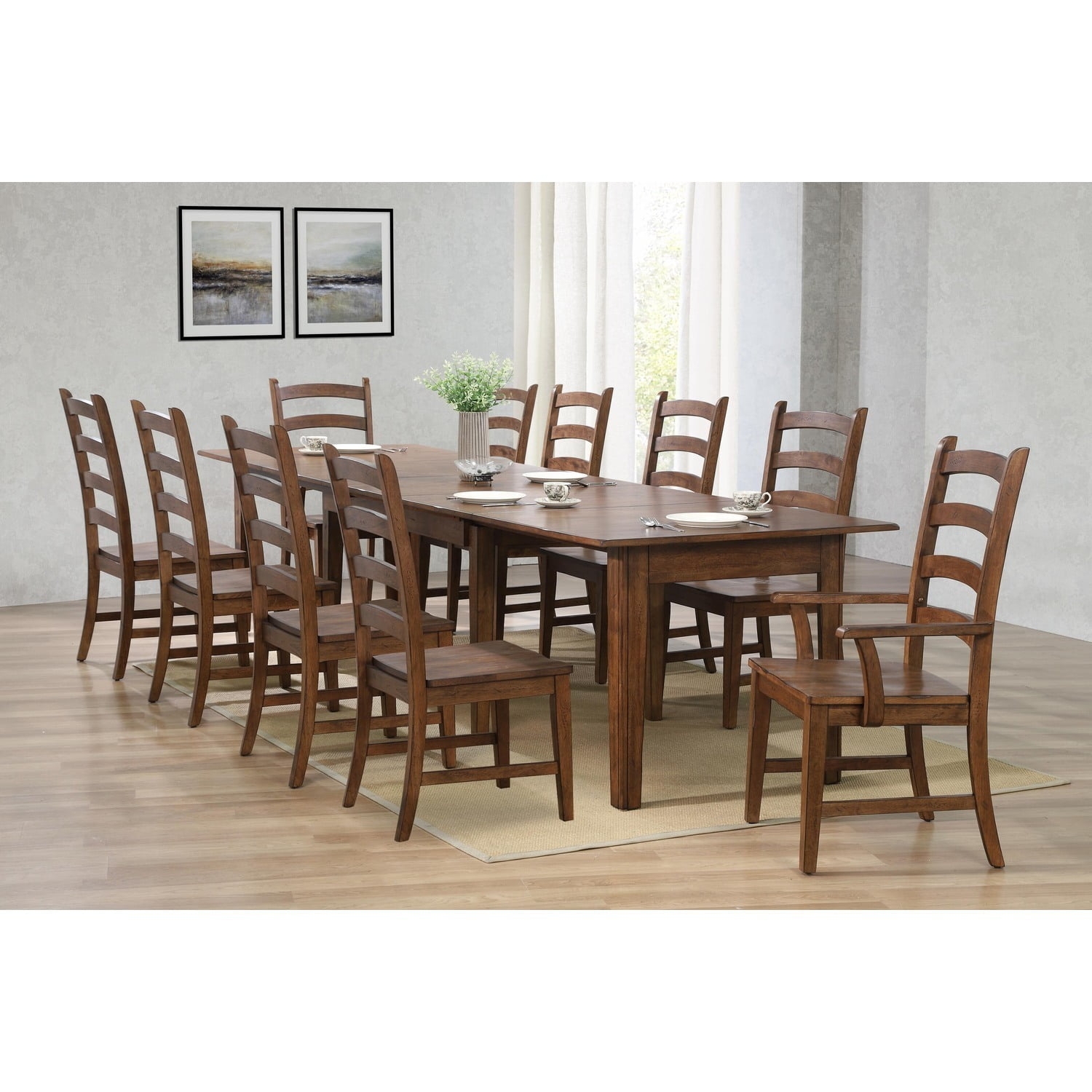 Dining Set: Amish Brown Finish Amish brown dining set