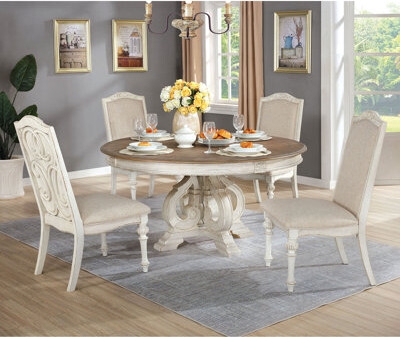 Dining Set Ornate Pedestal Base Round Pedestal Dining Table