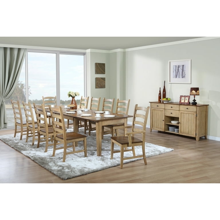 Dining Set: Two-Tone Finish 12 seater rectangular table
