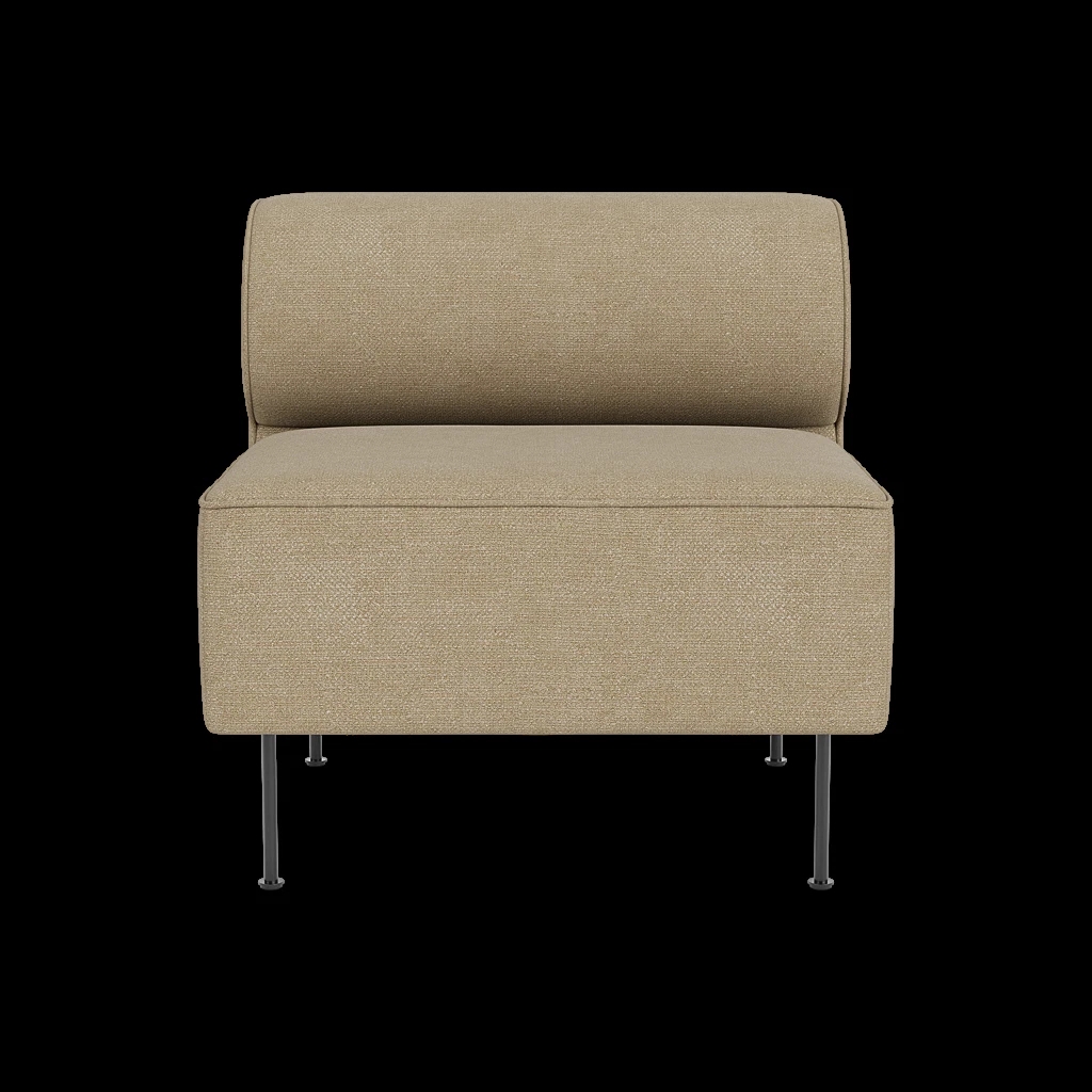 Dining Sofa Armless Silhouette with Textured Upholstery