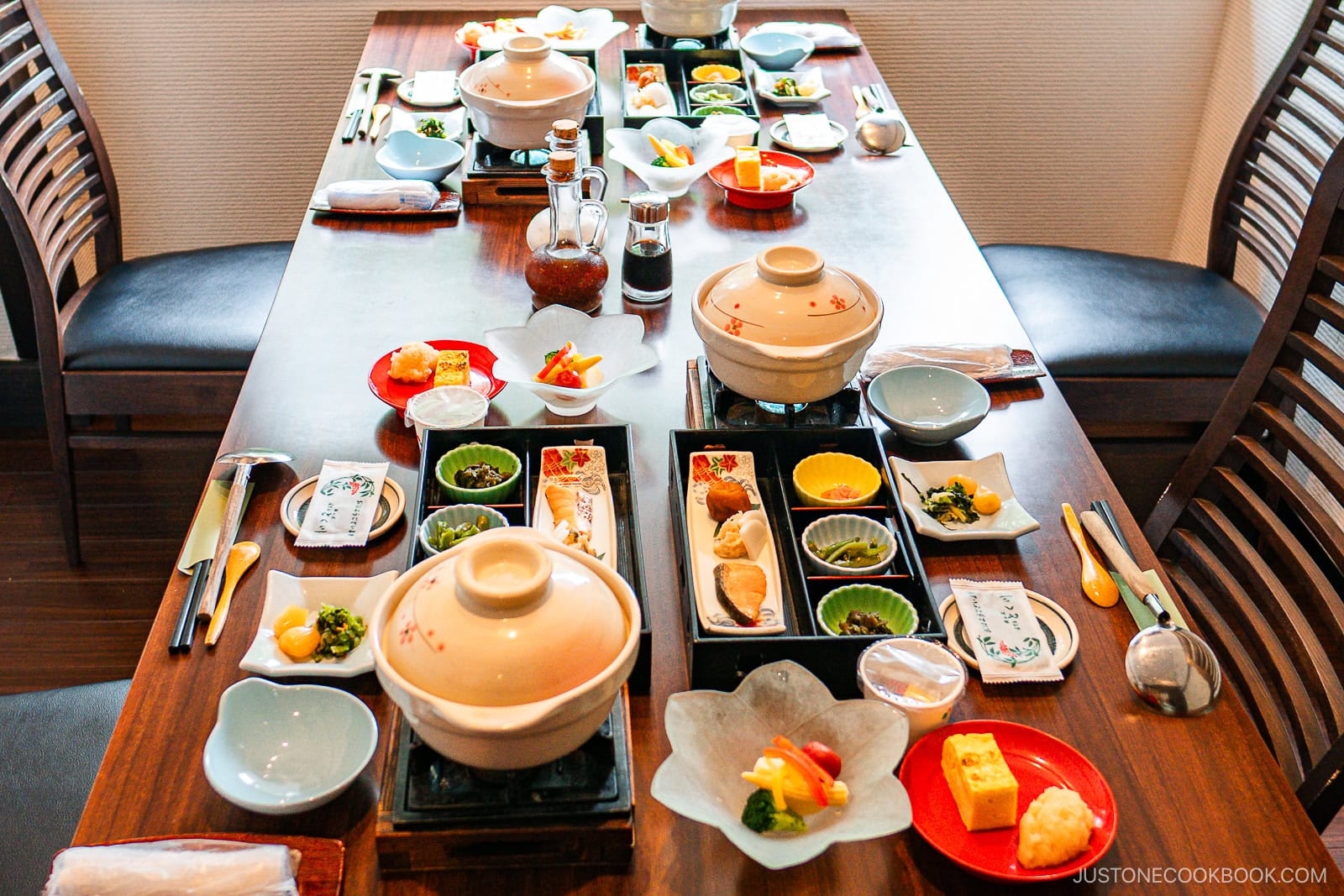 Dining Table Set for Kaiseki Style with Slat Back Chairs