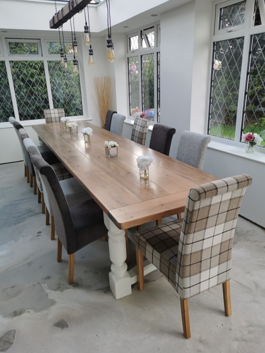 Dining Table: White Turned Base multi seater infinity table