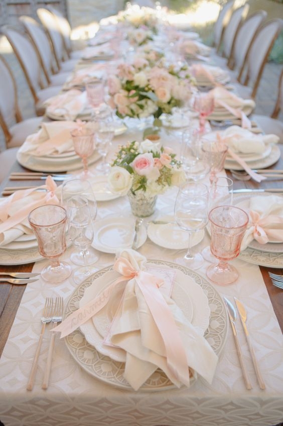 Dining Tablescape Romantic Garden Tablescape with Pink Glassware
