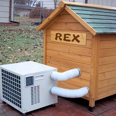 Dog House: Custom Nameplate Luxury Outdoor Kennel With AC