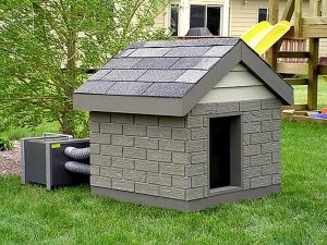 Dog House: Luxury Backyard Pet Home With Faux Brick Facade